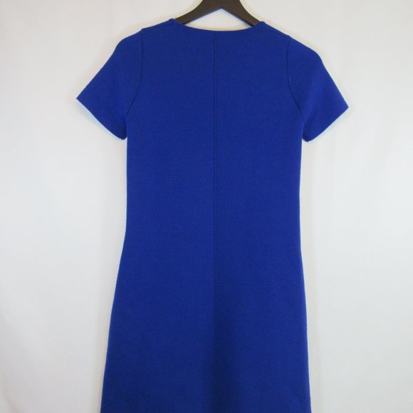 M. Patmos Cobalt Blue Knit Wool Stretch Pullover Dress - Picture 9 of 14